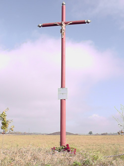 krzyż na miejscu bitwy podczas powstania styczniowego