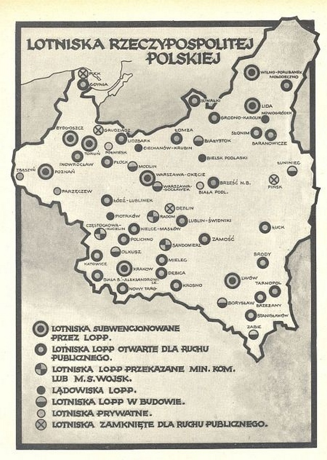 Карта аэропортов польши