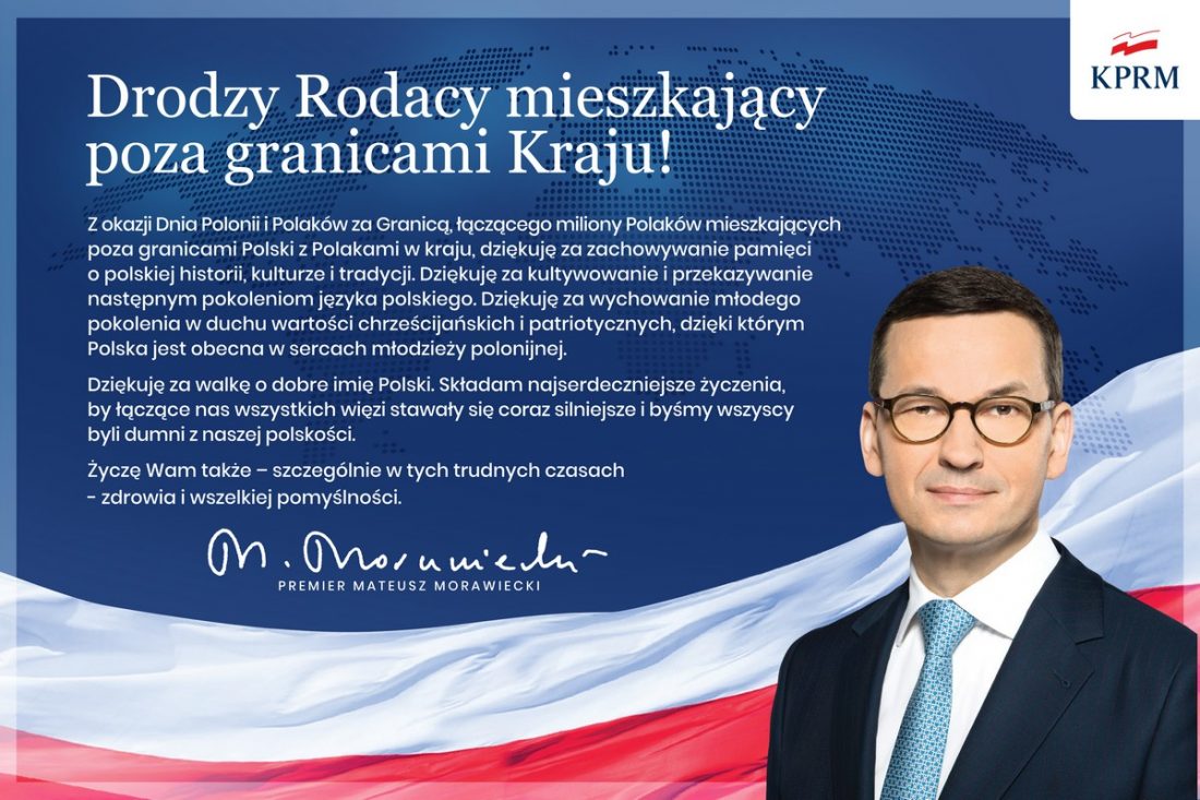 Życzenia Prezesa Rady Ministrów RP z okazji Dnia Polonii i Polaków za granicą